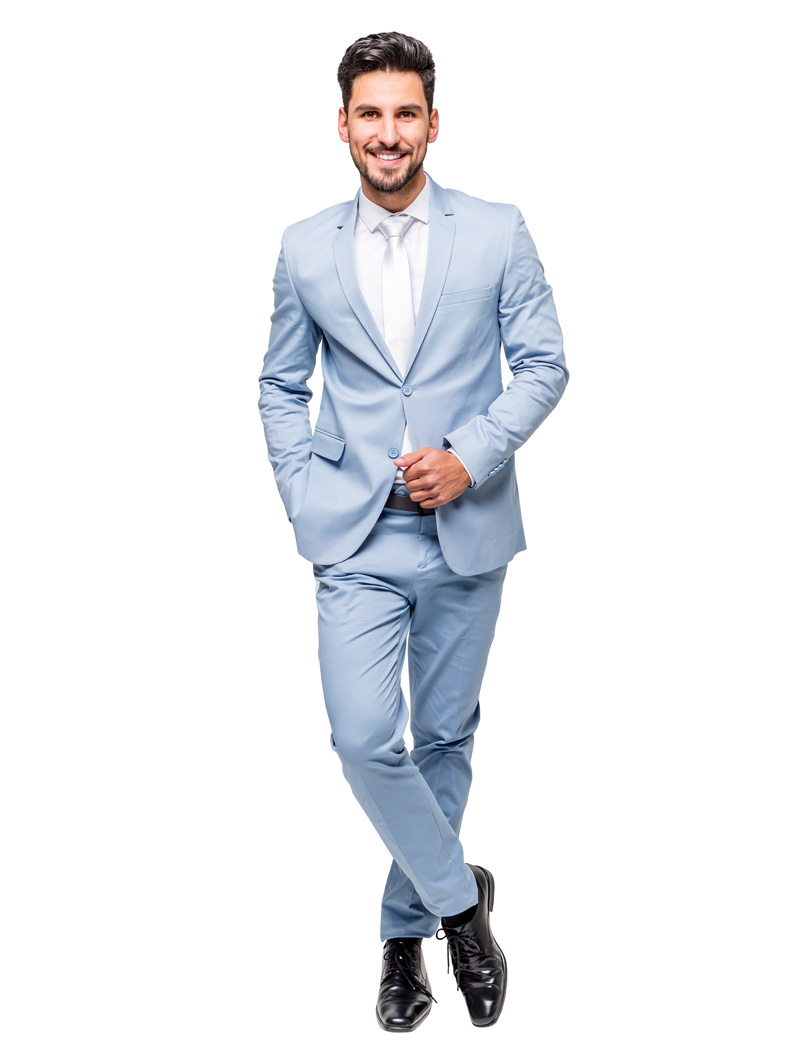 Terno Slim Azul Claro